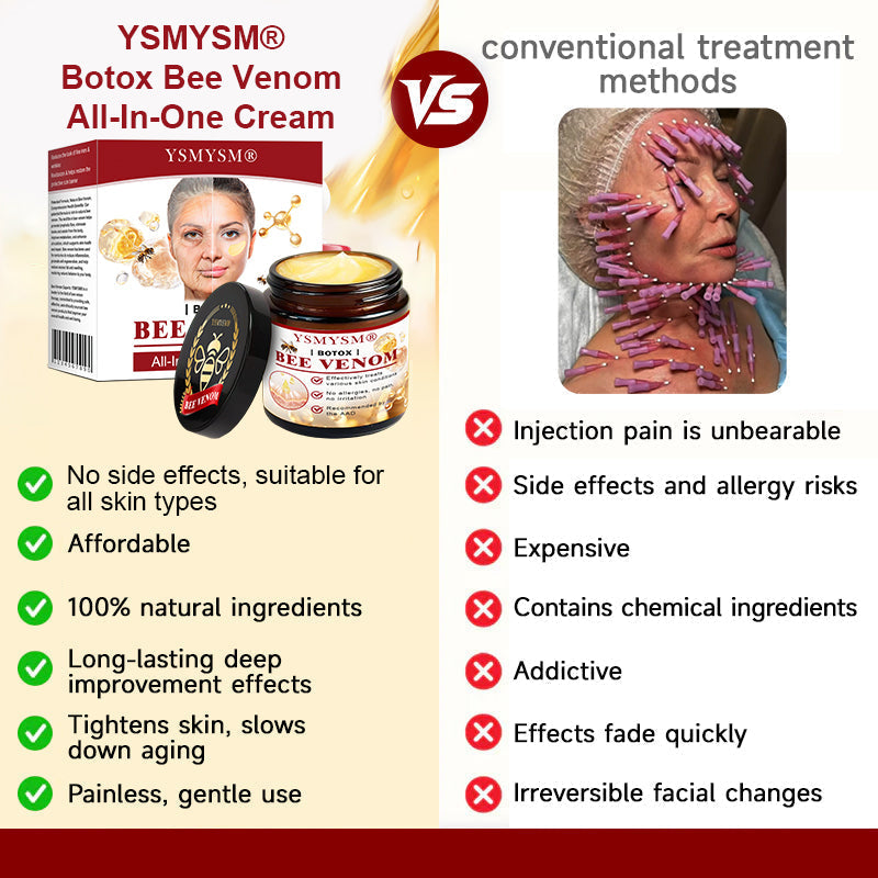 Mayo Clinic Recommended | Official Store | YSMYSM™ Botox Bee Venom All-In-One Cream: Anti-Aging, Hydration, Skin Repair,Sunburn protection, Even Tone, Acne & Dark Spot Treatment, Wart & Mole Removal, Psoriasis Relief