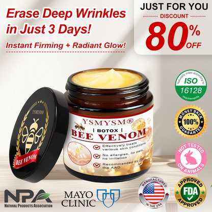 Mayo Clinic Recommended | Official Store | YSMYSM™ Botox Bee Venom All-In-One Cream: Anti-Aging, Hydration, Skin Repair,Sunburn protection, Even Tone, Acne & Dark Spot Treatment, Wart & Mole Removal, Psoriasis Relief